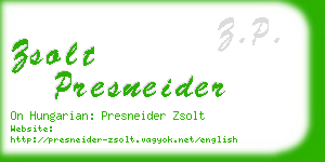 zsolt presneider business card